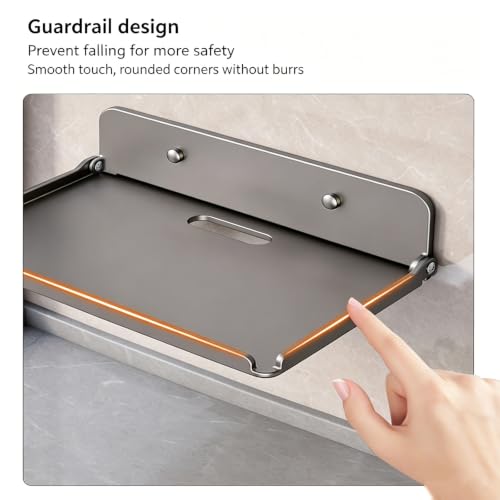 Mesa plegable de pared para desayunos en cocinas pequeñas sin taladro 5