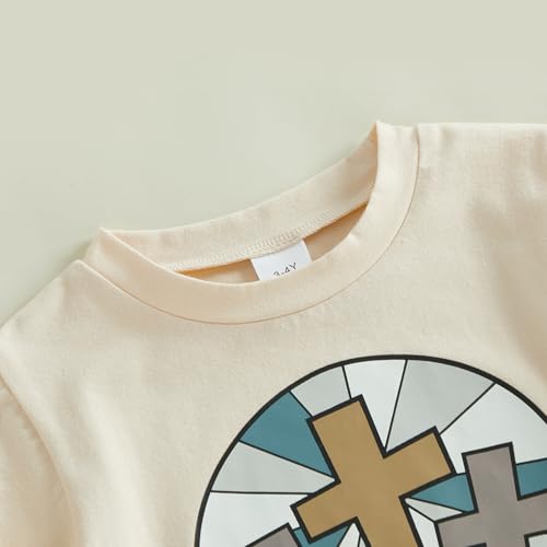 Image of Easter Bunny Shirt for Toddler Boys Girls Kids Funny Rabbit Letters Graphic Cotton Short Sleeve T-Shirt Top