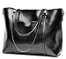 Covelin Women's Handbag Genuine Leather Tote Shoulder Bags Large Capacity Black