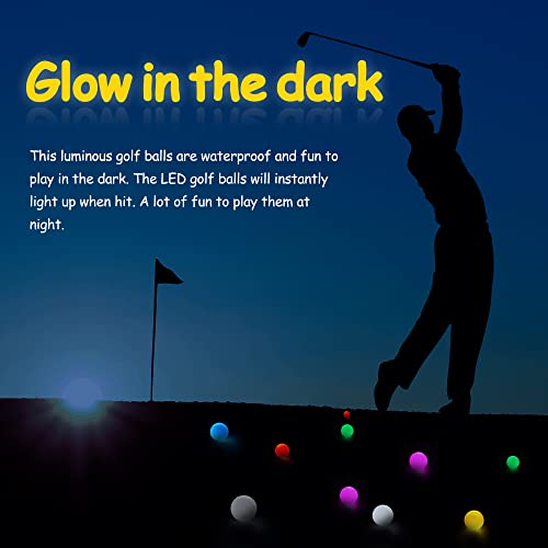 Mile High Life | Glow In The Dark Golf Balls | 6 Pcs Glow Golf Balls | Waterproof Light Up Golf Ball For Men Women | 300 Hours Lighting Life Span | Six Assorted Colors #TOP1