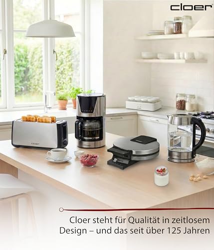 Cloer 9921 Yogurtera para 12 tarros de 150 ml, máquina para yogur casero, temporizador 8–14 h, pantalla LED, señal acústica, carcasa de plástico con tapa transparente, blanca, 17 W - imagen 7