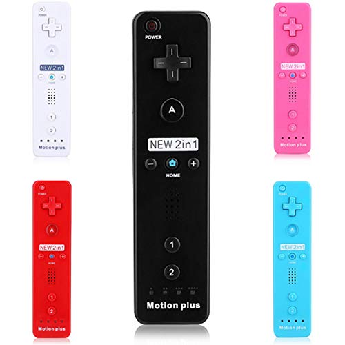 ChamZA Built-in Motion Plus 2 in 1 Wireless Remote Controller Gamepad for Wii/Wii U (Black)