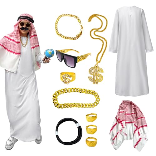 Costume de cheik pour carnaval et bals masqués festifs pour homme