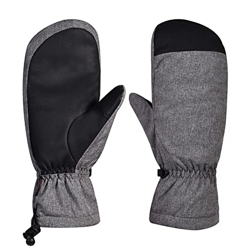 Gants de ski pour femme isolants et imperméables gris