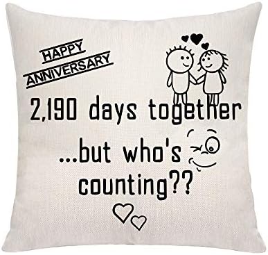 VAVSU Lovely Linens Pillowcases Cushion Covers Gift to Celebrate 10th 15th 20th 30th 40th Wedding Anniversary Husband Wife Someone Special Pillow Cases Keepsake (4th Anniversary)