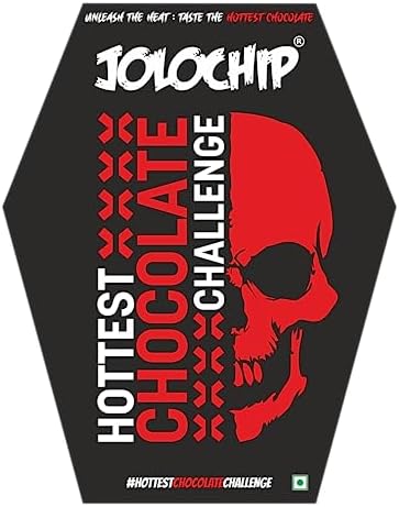 JOLOCHIP Hottest Chip Challenge 10g | Extreme Spicy Chocolate Bar | Extreme Spicy Chocolate Infused with Carolina Reaper, Ghost Pepper & Scorpion Pepper