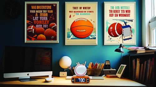 LEXiBOOK, Baseball - Baseball Nightlight Alarm Clock, Sounds and Melodies, LCD Backlit Screen, Luminous, Snooze, Brown/White, RL800BL by LEXiBOOK - Used condition - Image 6