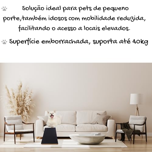 Rampa Pet Com 3 níveis de Regulagem Em Madeira Antiderrapante para Cães e Gatos Porte Pequeno Ao Gra