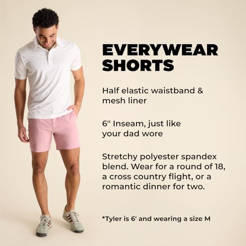 Image of Chubbies Everywear Men's Shorts - Mens Shorts Casual 6in Inseam, Elastic Waist, Water-Resistant, Zipper Pocket