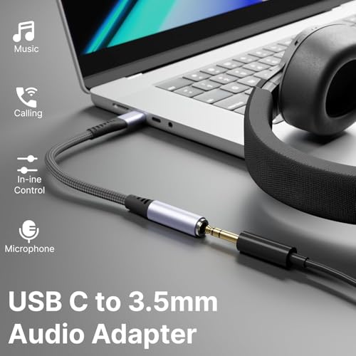 Image of Basesailor Type-C to 3.5mm Audio Jack Adapter with DAC for iPhone 15, Samsung S Series, OnePlus, Google Pixel, Nothing & Other Type C Phones - Headphones Converter Compatible, 5-Year Warranty*