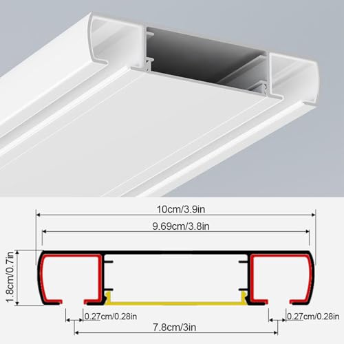 Ensemble de rideaux de plafond à double rail en aluminium robuste – 3,6 m – Séparateur de pièce pour salon, douche, chambre à coucher, baie vitrée – Solution de plafond suspendu gris