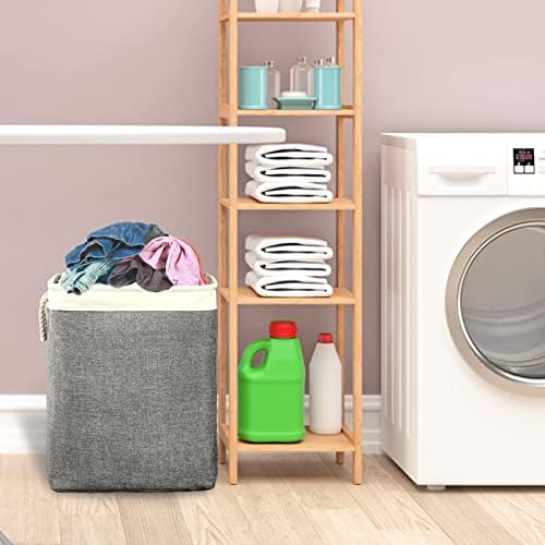 Large Laundry Basket Foldable Linen Basket Organiser for Laundry with Handles Collapsible Clothes Hamper for Bedroom Living Room Bathroom Dorm Laundry Hamper for Clothes Toys Books Blankets