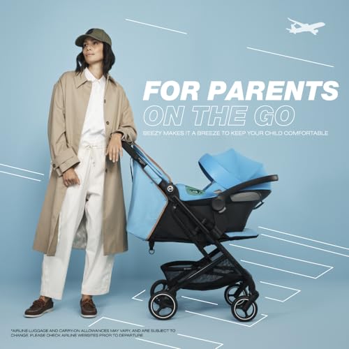 CYBEX Beezy 2 Compact and Lightweight Travel Stroller - Compatible with CYBEX Car Seats , Beach Blue - Thumbnail 6