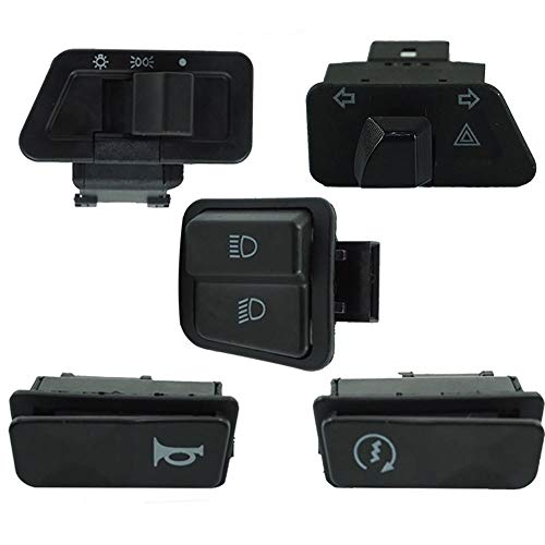 LANGRMS Moto Interrupteurs Phare Klaxon Gradateur Démarreur Double Flash Light Tourner Le Bouton Unique Cover