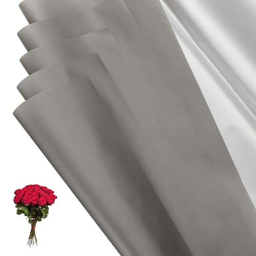 Papier cadeau irisé pour bouquet de mariage PATIKIL emballage étanche gris
