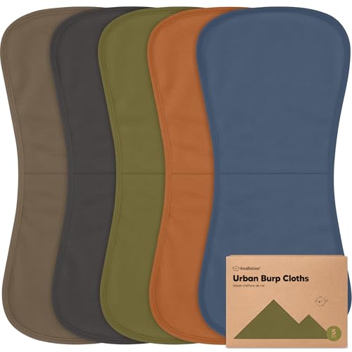 Image of Organic Burp Cloths Baby Boy & Girl, 5-pack Cotton Burp Rags (Basic) | Super Absorbent Cotton Burping Cloths for Babies, Soft, Plush, Newborn, Infant Towels, Milk Spit Up Rags, Large 21x10