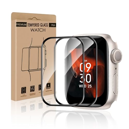 Bodyguard 2 Stück Schutzfolie für Panzerglas für Apple Watch Series 9/8/7 45mm Volle Abdeckung HD Klar Blasenfrei Apple Watch 9 45mm Schutzglas Anti-Staub Anti-Schmutz iWatch 45mm Displayschutzfolie