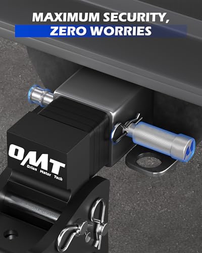 Image of Orion Motor Tech Locking Hitch Pin, Fits 2 inch & 2.5 inch Receiver with 5 /8 inch Diameter Hitch Pin Lock, Anti-Theft Steel Hitch Pin Lock with Key for Class III IV, Anti-Rattle Trailer Hitch Pin, Silver