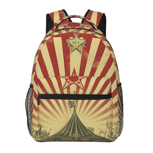 FodPand Vintage circus background Travel Backpack for Women Men 15.6 inch Laptop Backpack Waterproof Work Business Daypack