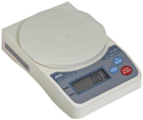 A&D Engineering HL200i HL-i Ninja Series Scale Electronic Toploading Balance with LCD Display, 130mm Pan, 200g Capacity, 0.1g Readability