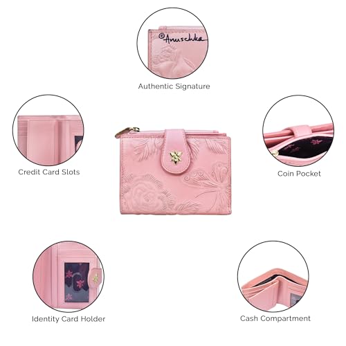 Anuschka Women's Hand-Painted Genuine Leather Two Fold Organizer Wallet 5