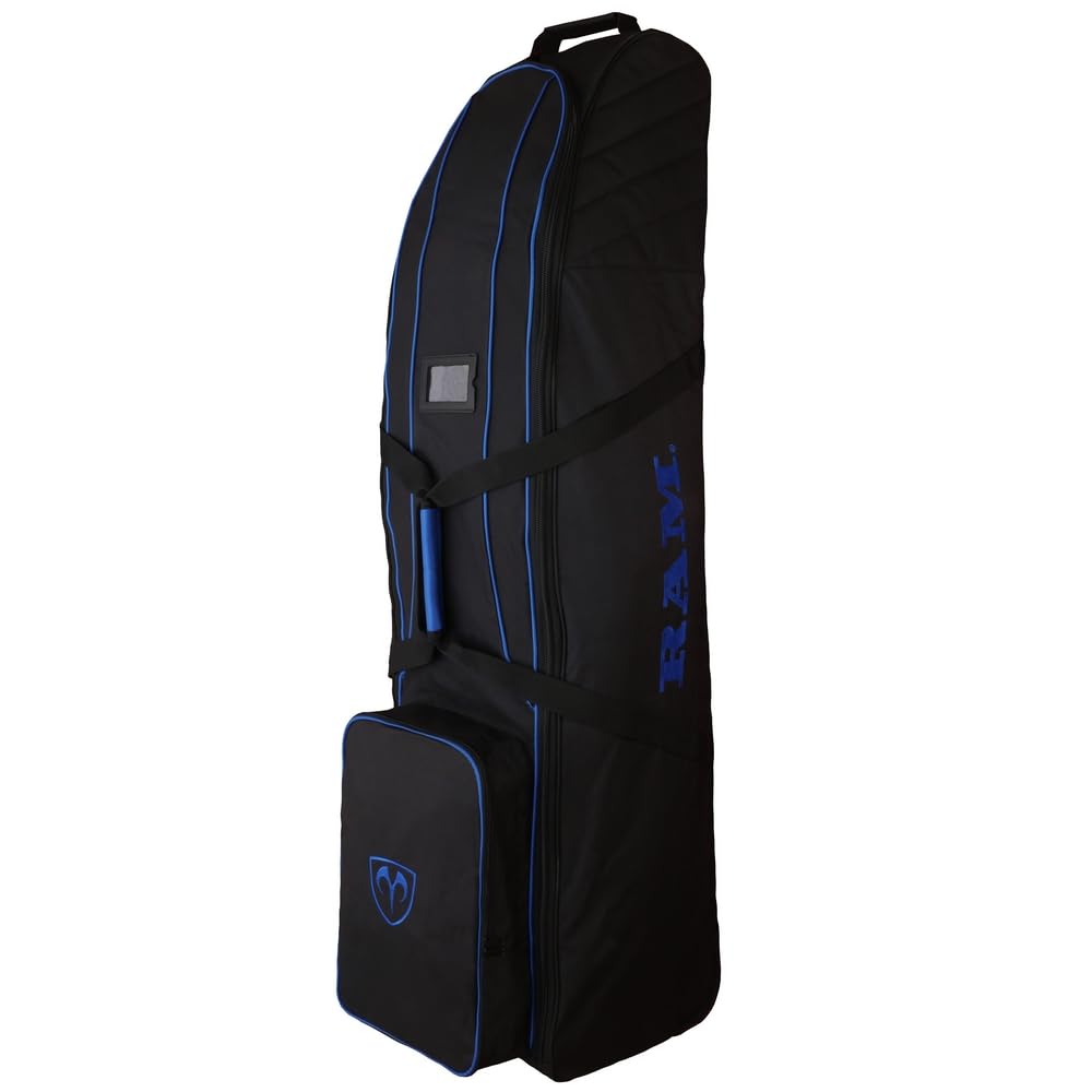 Ram Golf SDX Wheeled Golf Travel Cover/Flight Bag (Black/Blue)