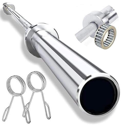 FK Sports Olympic Barbell Bar 2" Standard Weight Lifting Chrome Finished Bars, Anti-Slip Hand Grip Barbell Gym Strength Training Fitness 4Ft, 5Ft, 6Ft And 7Ft (5 ft)