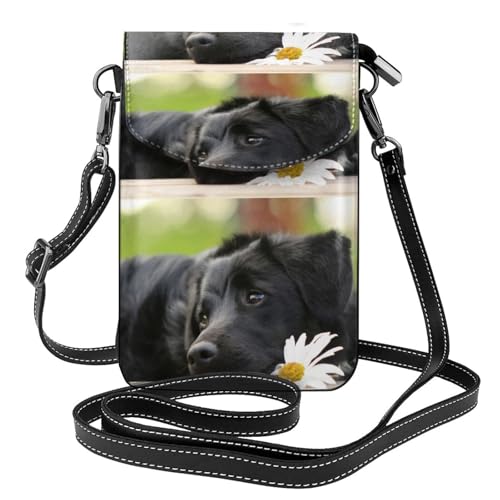 Petit sac bandoulière Labrador noir idéal pour balades et rangement téléphone