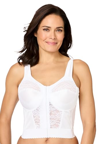 Comfort Choice Women's Plus Size Easy Enhancer Wireless Longline Posture Bra - 40 G, White