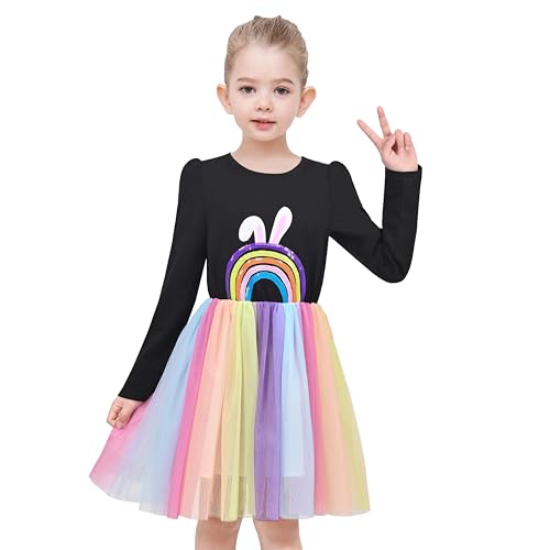 Sunny Fashion Girls Dress Daisy Embroidered Long Sleeve Purple Party Dress Smile3