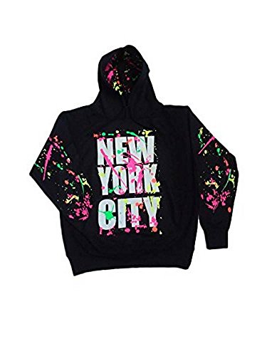 New York City Splatter Neon Paint Hoodie Sweatshirt