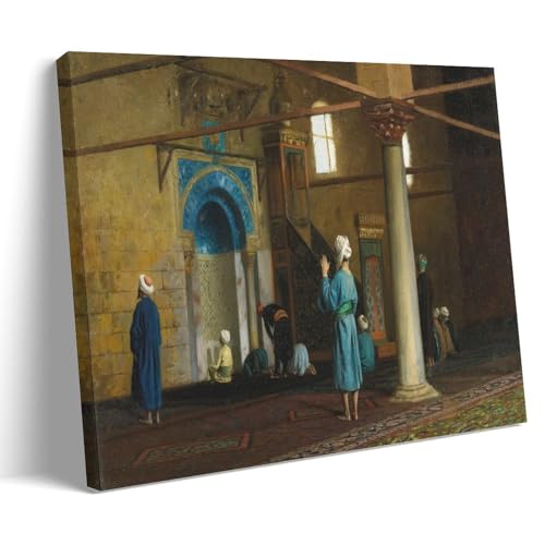 Impression sur toile At Prayer Cairo Jean-Leon Gerome reproduction premium