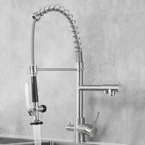 Grifo de cocina con filtro de 3 vías: agua pura sin botellas gracias a su caño extraíble