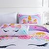 NTBED Unicorn Twin Comforter Set with Sheets,5 Pieces Kids Bedding Sets for Girls, Lightweight Microfiber Star Rainbow Bed in a Bag,Blue Purple #4