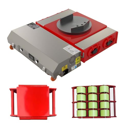 Heavy Electric Movers with Auxiliary Wheels, 360° Rotating Material Handling Skates, Machinery Transporter for Tanks and Heavy Equipment