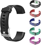 BFZOO 1 x schwarzes Ersatz-Armband, verstellbares Armband, Zubehör, Ersatzbänder, Fitness-Tracker für ID115Plus HR Smartwatch-Armbänder