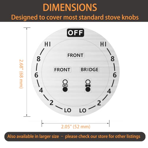 Image of 3-Pack 6 dials 4 ring Stove top knob stickers Replacement markings,(52mm inner diameter)