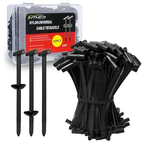 50PCS Upgraded Nylon Universal Cable Tie Buckle,Self-Locking Multifunctional Zipper Clips, Zip Ties Heavy Duty with UV Resistance for Car Bumper Fender Repair, Home, Garden, and Outdoor Organization
