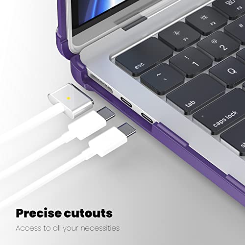 Funda MacBook Air M2 A2681 que evita arañazos carcasa robusta morada con soporte 5