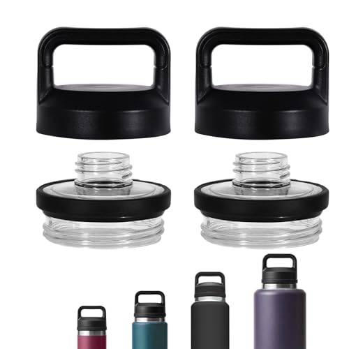 CLOCASIK Screw Top Lid Replacement 2 Pack for YETI Rambler Bottle 18/26/36/46/64ozCompatible with YETI Chug Cap Replacement LidsBPA-Free