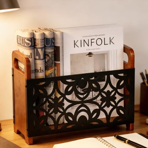 FARYODI Stojak na gazety, stojak na czasopisma, półka na gazety, organizer na biurko, gazety i książki – nowoczesny design do salonu, biura i korytarza (kwiat)