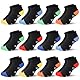 L&K-II L&K Kindersocken Jungen Knöchelsocken Sneakersocken Sportsocken Laufsocken Freizeitsocken Füßlinge Fußball Motiv 12er Pack Baumwolle 2893 39/42