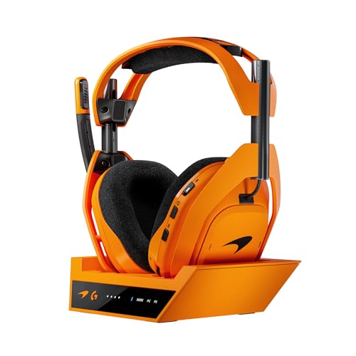 Logitech G Astro A50 X Lightspeed, Auriculares inalámbricos para Gaming + estación Base, Pro G Graphene, PLAYSYNC en Xbox Series X|S + PS5 + PC/Mac, Bluetooth, Paso de HDMI 2.1   Papaya Naranja