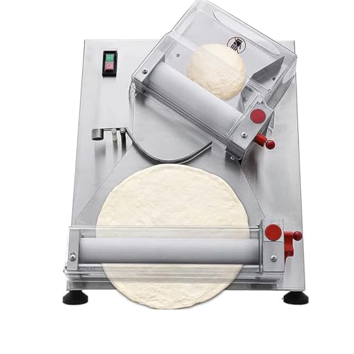 Commercial Pizza Dough Roller Sheeter, Max 16", Automatic Electric Pizza Dough Roller, Stainless Steel Adjustable Thickness Dough Machine, for Bakeries Pizzerias, Restaurants Kitchens,30cm