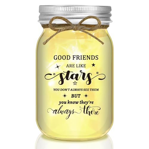 Image of Friendship Gifts Mothers Day Gift for Mom Friends Mason Jar Night Light Birthday BFF Bestie Gift for Women Sister Gifts from Sister Her Colleague Best Friend
