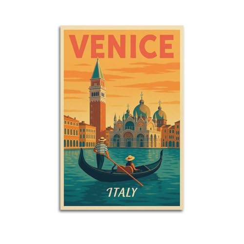 Toile vintage Venise decoration 60 x 90 cm pour chambre