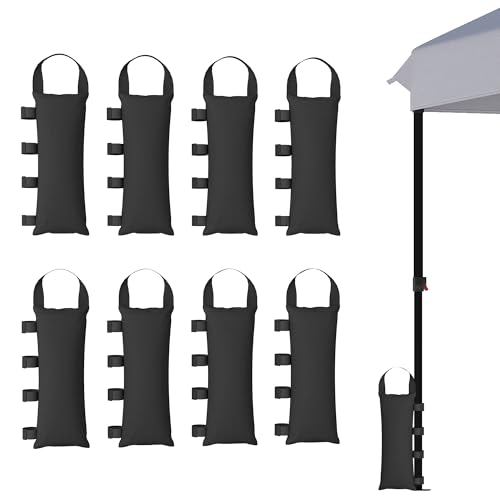 Outsunny Lot de 8 Sacs de Lestage pour Tonnelle, 40 kg, Poids pour Tonnelle, Sacs en Tissu Oxford 600D Résistant pour Pieds de Tente, Noir