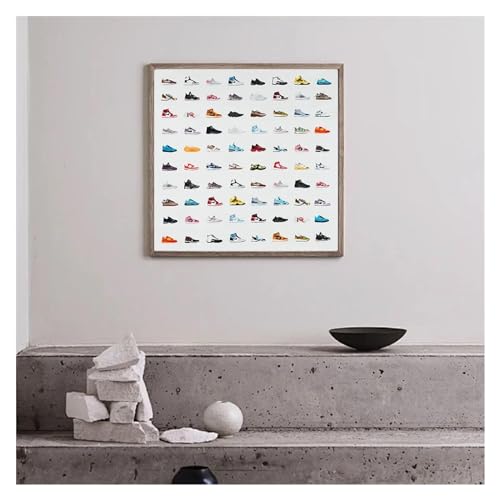 Tableau de baskets moderne 40x40cm pour décoration murale de salon - 6