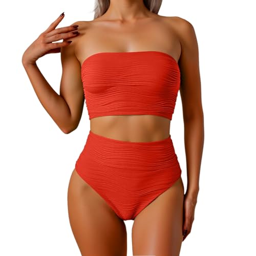 Ensemble tankini élégant rouge et imprimé de qualité supérieure