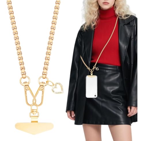 Image of Yiflin Metal Phone Wrist Strap Lanyard,Anti-Theft Phone Charm for Women,with Tether Tab